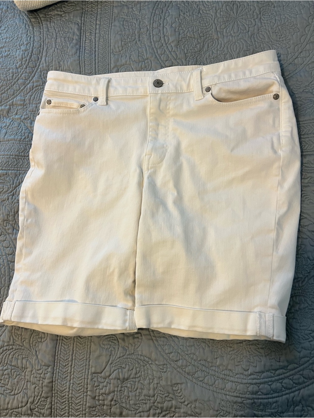 Talbots White Cuffed Bermuda Shorts